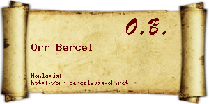 Orr Bercel névjegykártya